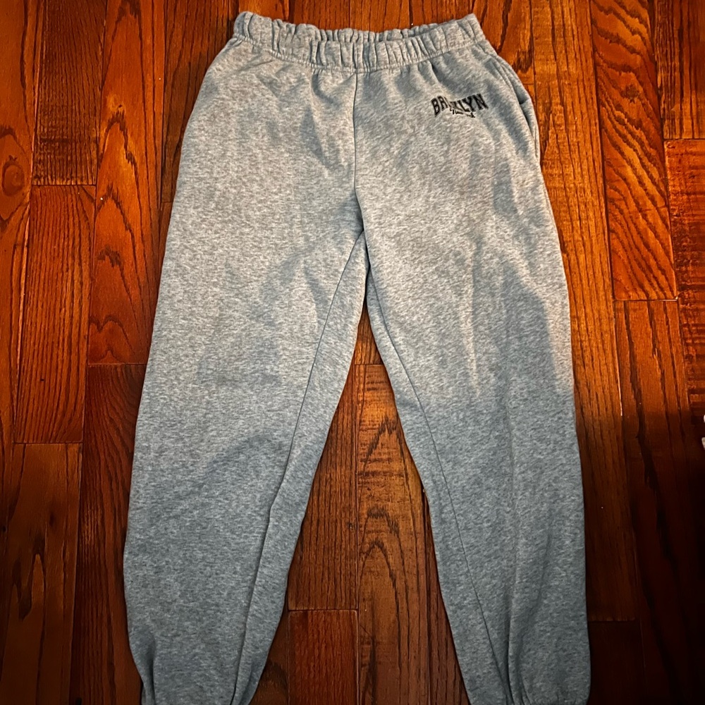gray brooklyn new york joggers